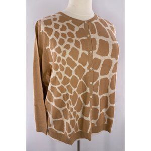 Giraffe Jacquard Button Up Cardigan Sweater